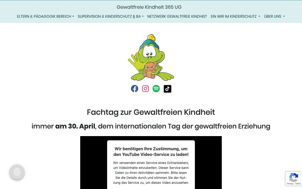 Gewaltfreie Kindheit 365 – Website for Child Protection Initiative